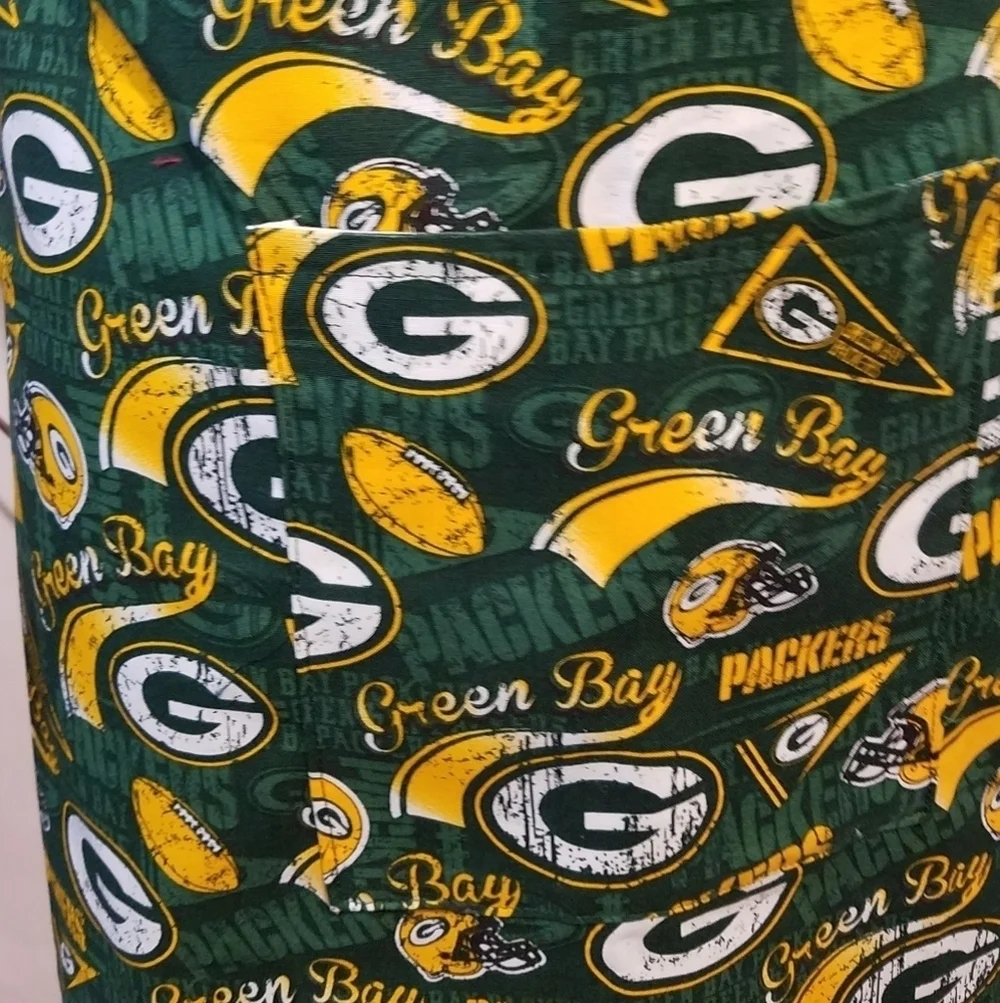 Handmade Waist Apron Green Bay Packers NFL Green Gold Half Apron Fits Most